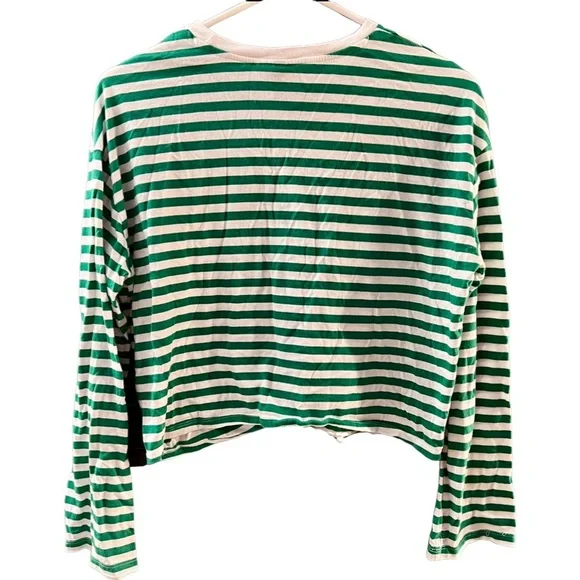 H&M Stripped Tie Hem Long Sleeve Top - Picture 2 of 3